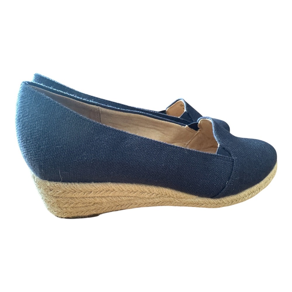 LIFESTRIDE Kamilla Women's Blue Fabric Luxnavy Coast Espadrille Wedge Pumps  11W